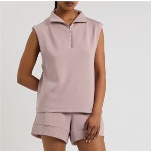 Varley Double Soft Magnolia Half Zip Tank Sleeveless Women’s S Pink
